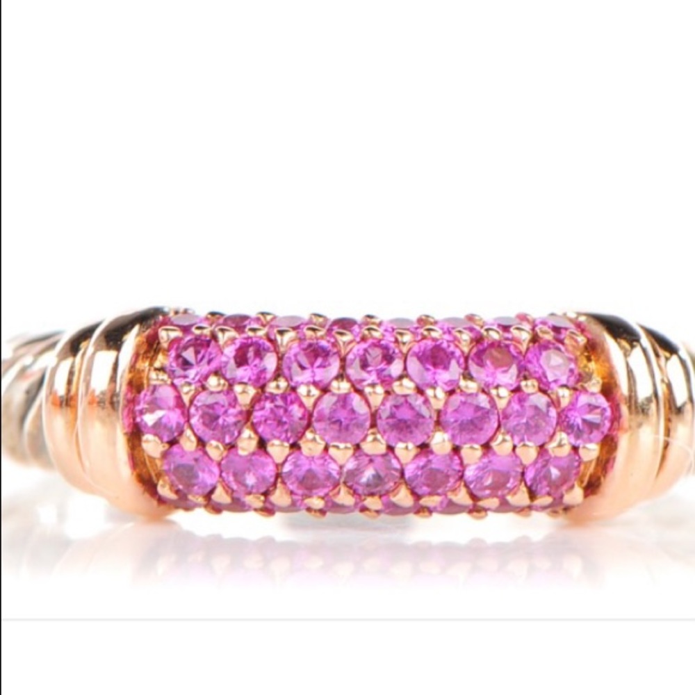 DY Pink Sapphire Cable Candy Metro Ring